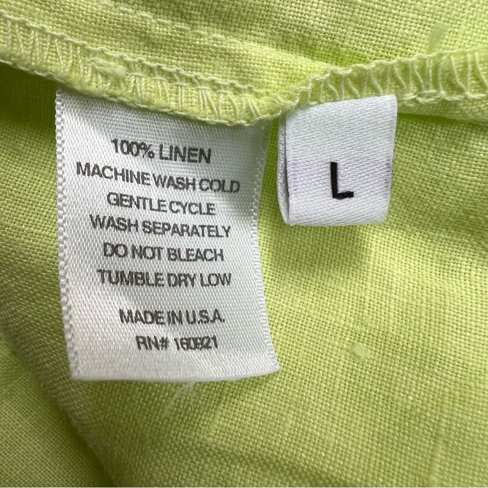 S’EDGE sundress lime green 100% French linen size xl NWT - Picture 10 of 11